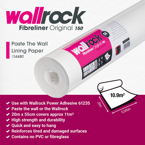 Wallrock 55 Fibreliner Lining Paper -Double 20m x 55cm