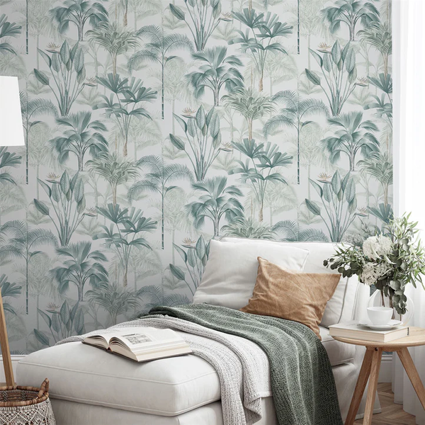 King Palm Tree Green Leaves Wallpaper