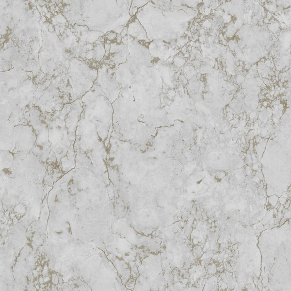 Sample Athena Marble Grey Metallic Gold Wallpaper