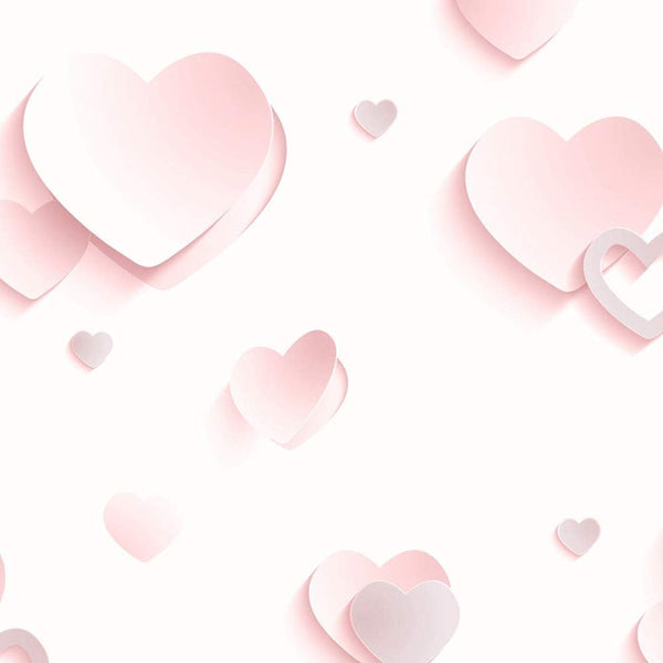 Sample Muriva 3D Hearts Pink Glitter Wallpaper