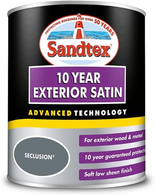 Sandtex 10 Years Exterior Satin Wood & Metal Paint 750ml - Seclusion