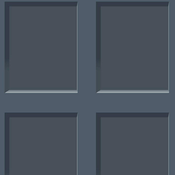 Heritage 3D Wood Panel Wallpaper Navy Blue