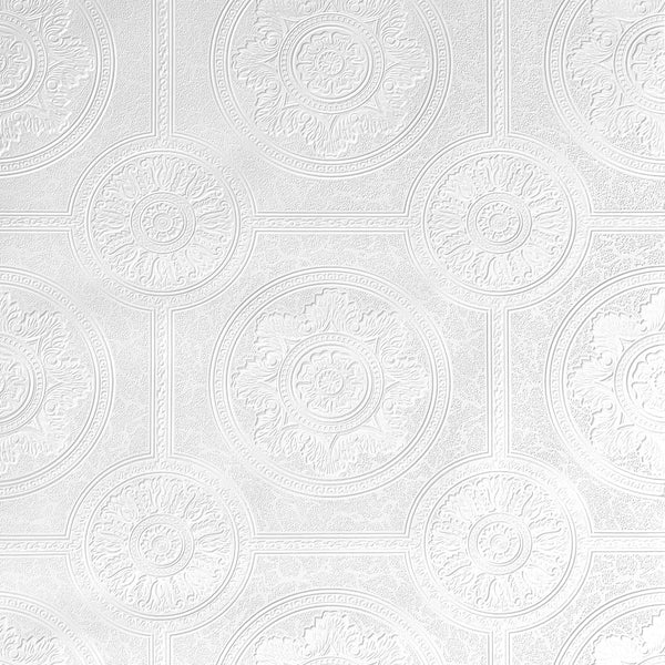 Belgravia Windsor Textured Vinyl White Paintable Wallpaper