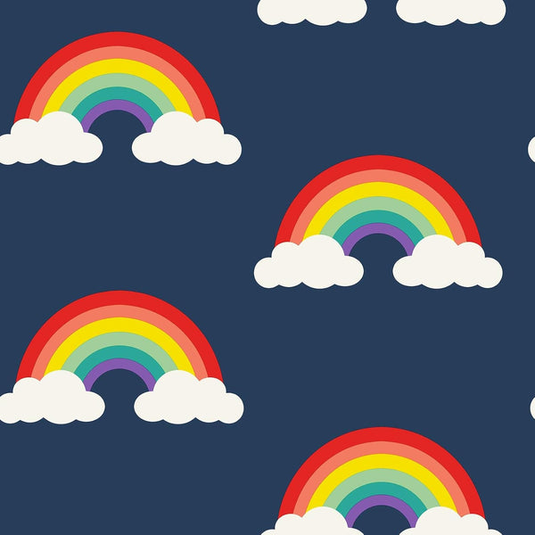 Belgravia Rainbow Navy Blue Wallpaper