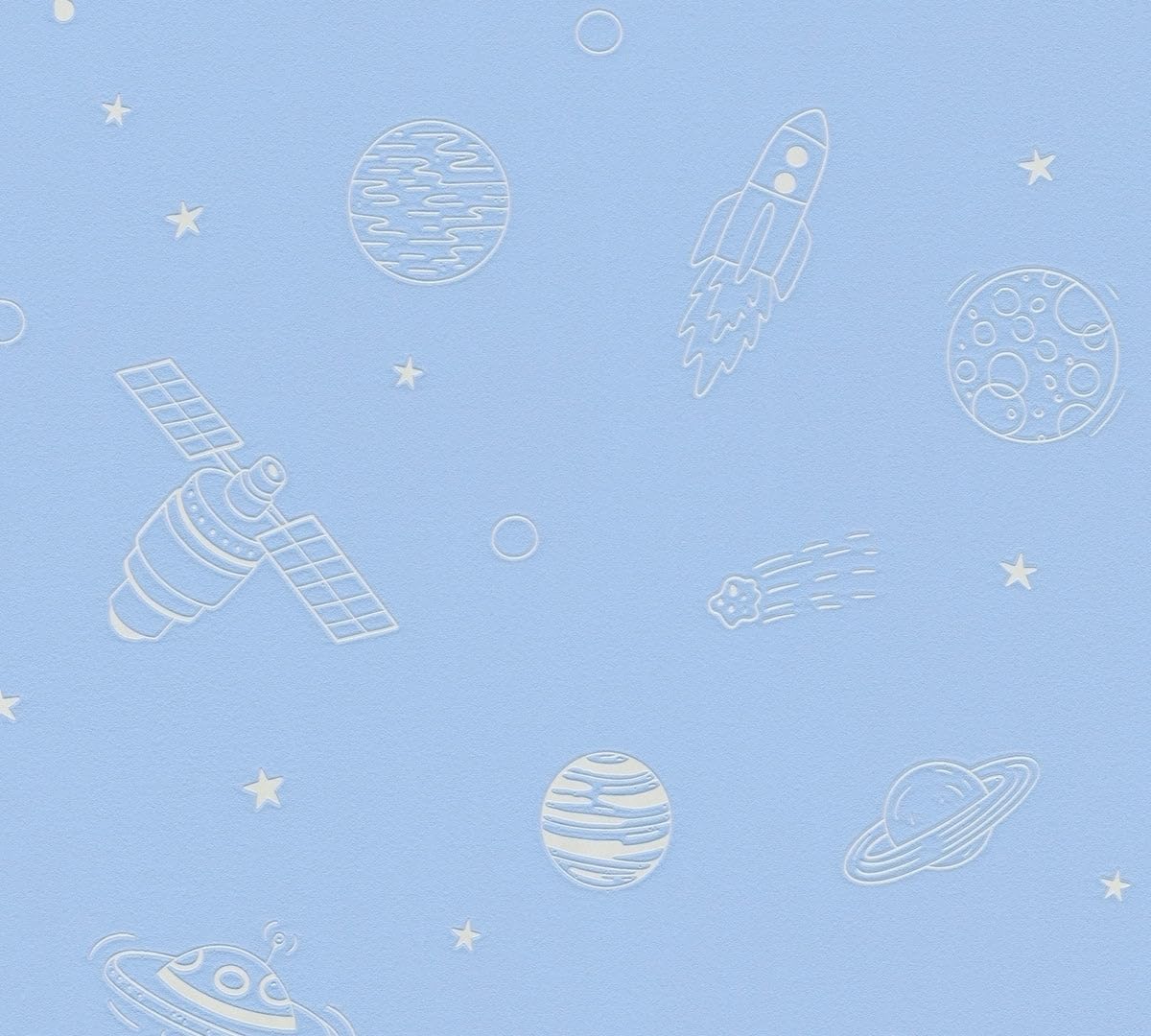 Sample Space Blue Kids Studio Glow in the Dark Wallpaper by A.S. Creat ...
