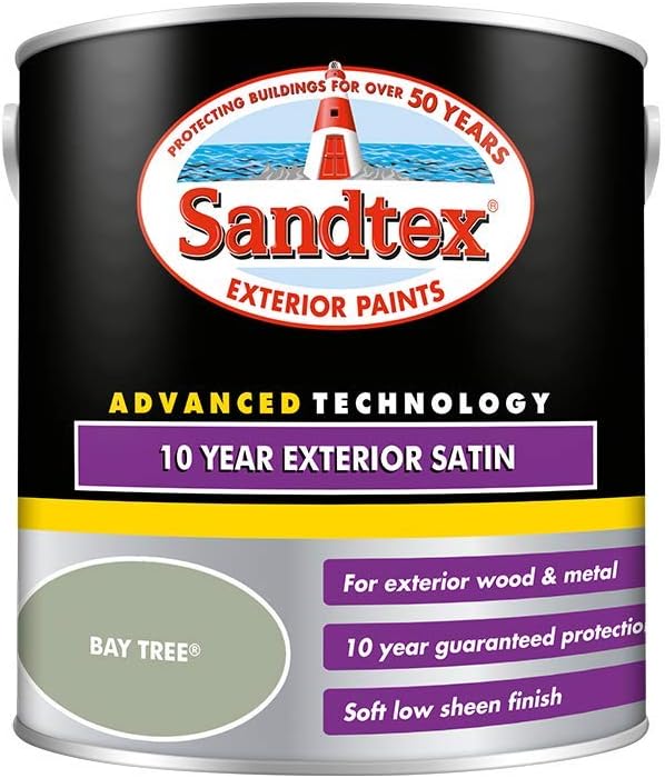 Sandtex 10 Year Satin Exterior Wood & Metal Paint 750ml - Bay Tree