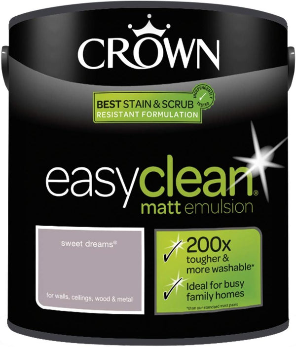 CROWN Easy Clean MATT Emulsion Multi Surface Paint 2.5L - Sweet Dreams