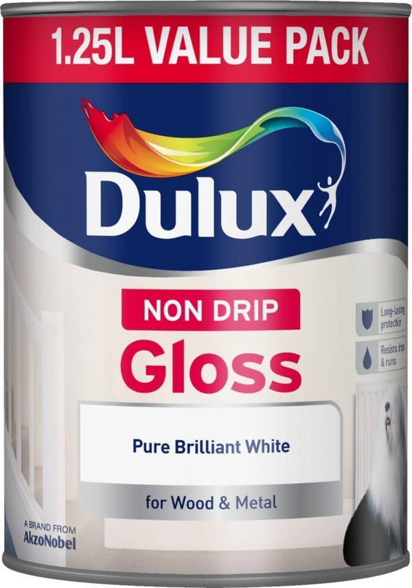 Dulux Non Drip Gloss Pure Brilliant White Wood & Metal 1.25 L