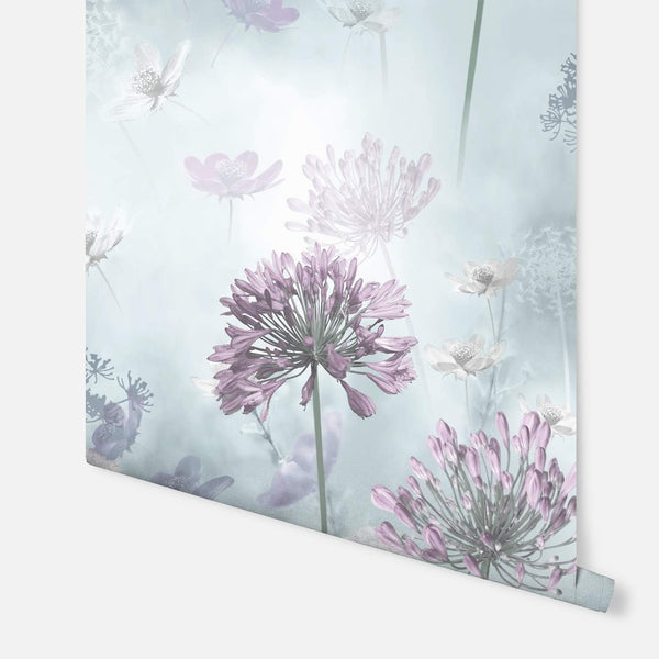 Sample Spring Meadow Duck Egg Wallpaper