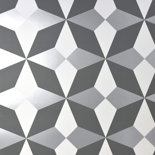 Nova Geo Mono/Silver Wallpaper