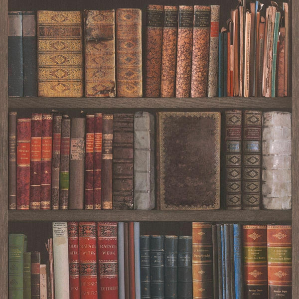 Rasch Vintage Brown Library Wallpaper