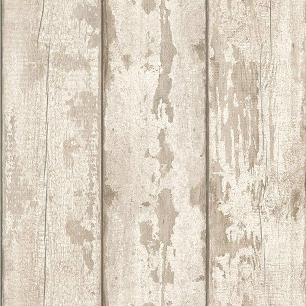 Arthouse White Washed Wood Panel Effect Wallpaper