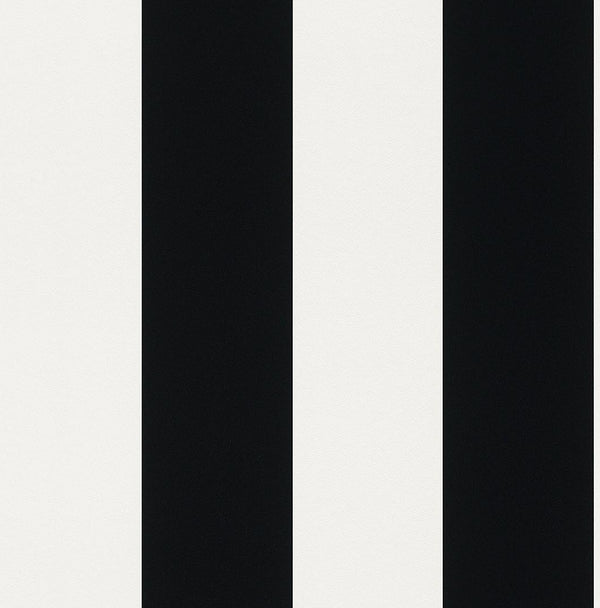 Rasch, “Just Me” Black and White Striped Wallpaper