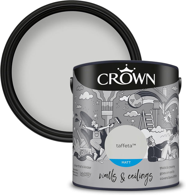 Crown Matt Emulsion Wall and Ceiling Paint 2.5L - Taffeta