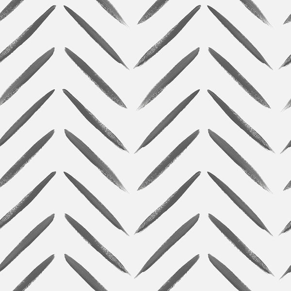 Holden Chevron Brush Marks Wallpaper Black/White