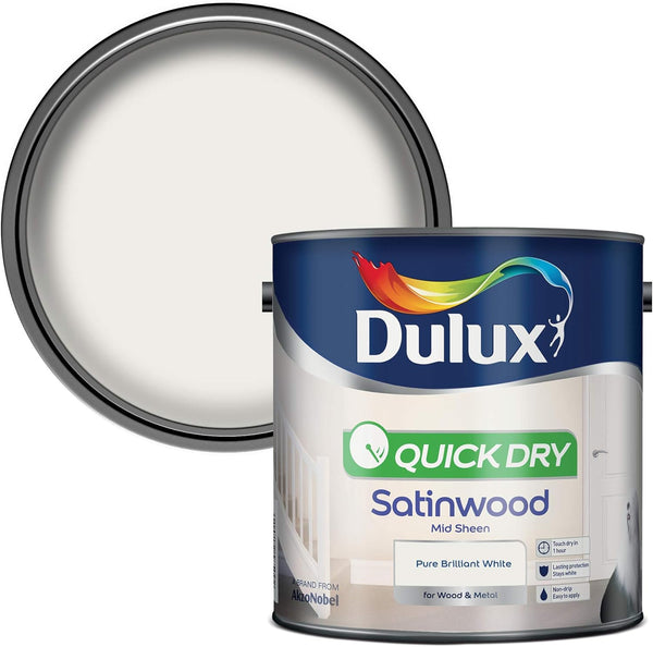 Quick Dry Gloss Satinwood Pure Brilliant White 2.5L
