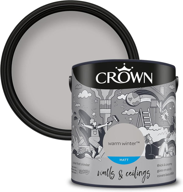 Crown Matt Emulsion Wall and Ceiling Paint 2.5L - Warm Winter