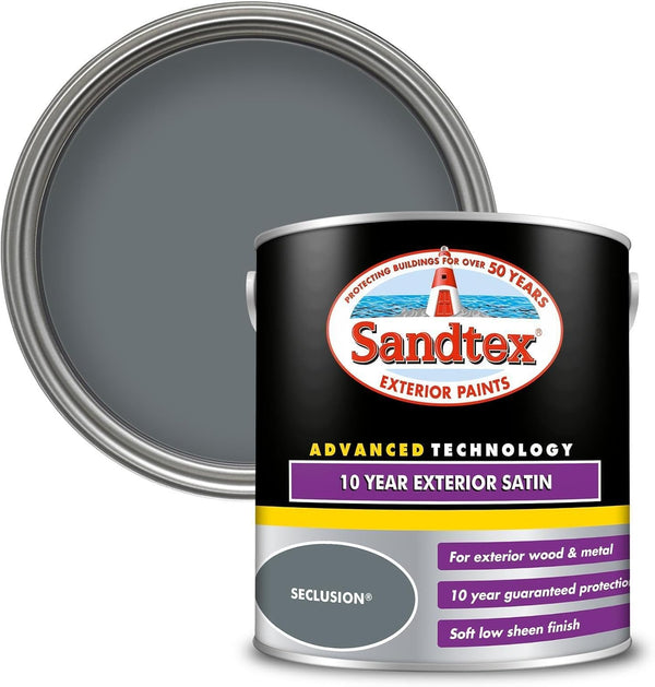 Sandtex 10 Year Exterior Satin Wood & Metal Paint 2.5L- Seclusion