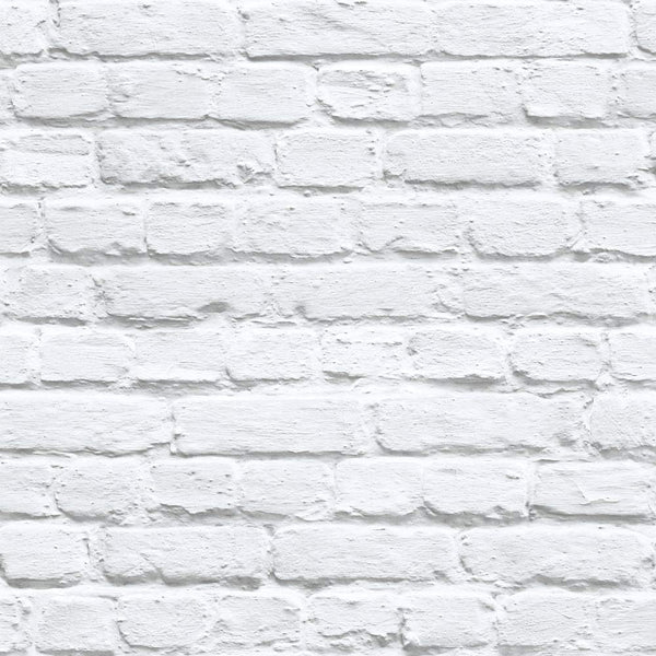 Muriva Painted White Brick Effect Wallpaper