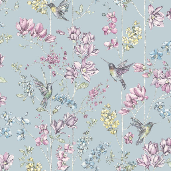 Holden Decor Charm Floral Hummingbirds Wallpaper