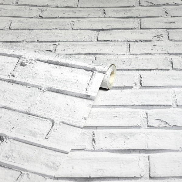 Arthouse White Brick Effect Wallpaper