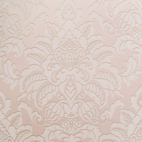 Arthouse Glisten Damask Blush Wallpaper
