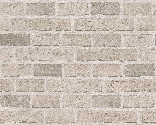 AS creation Cream Brick Effect Wallpaper