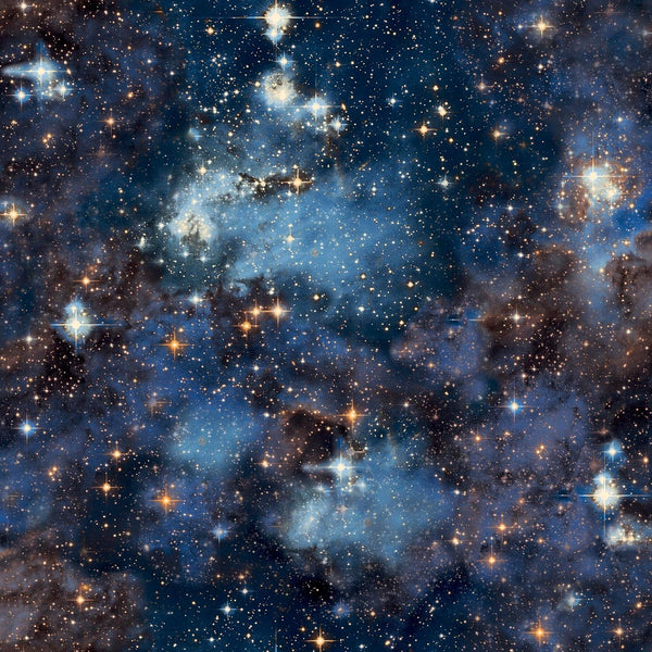 Stardust Charcoal Blue Space Stars Wallpaper