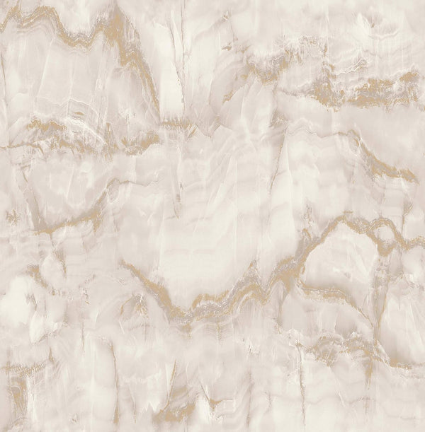 Aura Marble Beige/ Gold Metallic Wallpaper