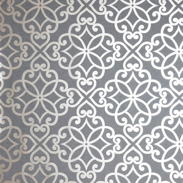 Arthouse Ornate Motif Charcoal/Rose Gold Wallpaper