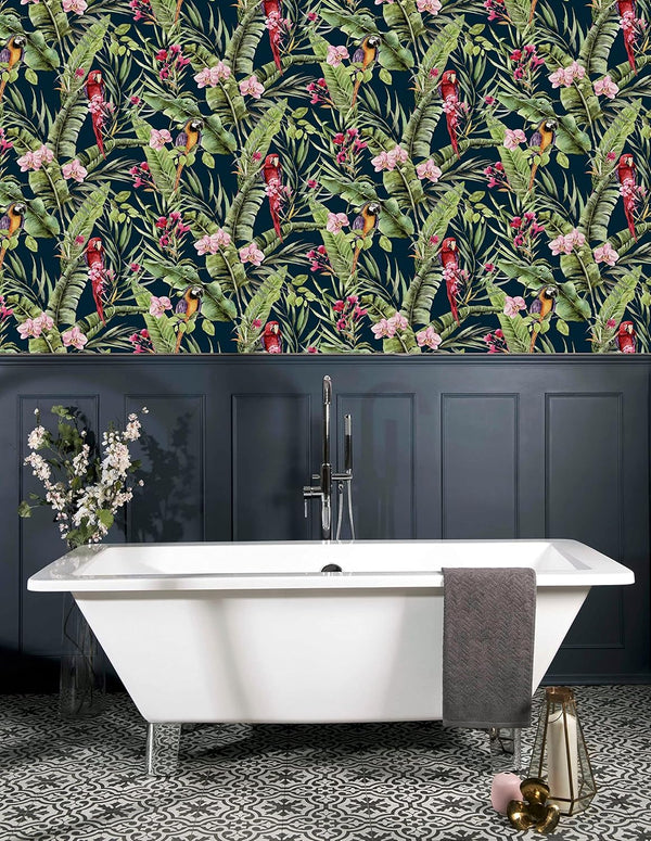 Arthouse Pretty Polly Botanical Navy Wallpaper