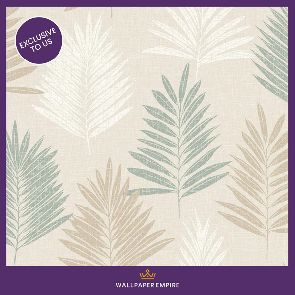 WPE® Linen Palm Chic Leaf Sage & Soft Gold Wallpaper