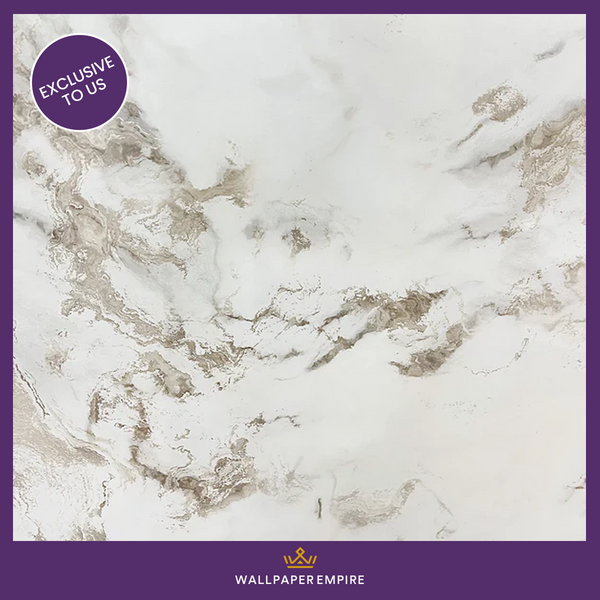 Zed Decor Fablon Marble Effect Vinyl Self Adhesive White/Grey Wallpaper 1.2m x 1m HDM010