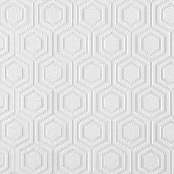 Anaglypta Geometric White Beehive Paintable Wallpaper