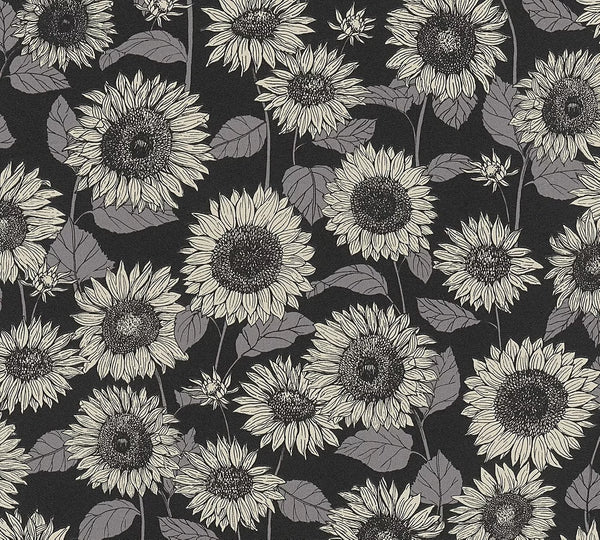 AS Creation New Life Sunflower Anthracite Grey Wallpaper