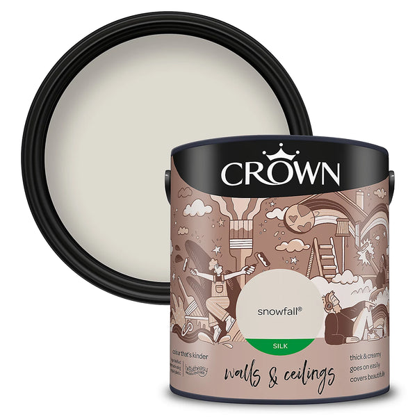 Crown Silk Emulsion Wall and Ceiling Paint 2.5L - Snowfall