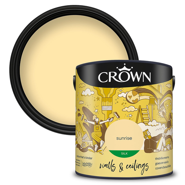 Crown Silk Emulsion Wall and Ceiling Paint 2.5L - Sunrise