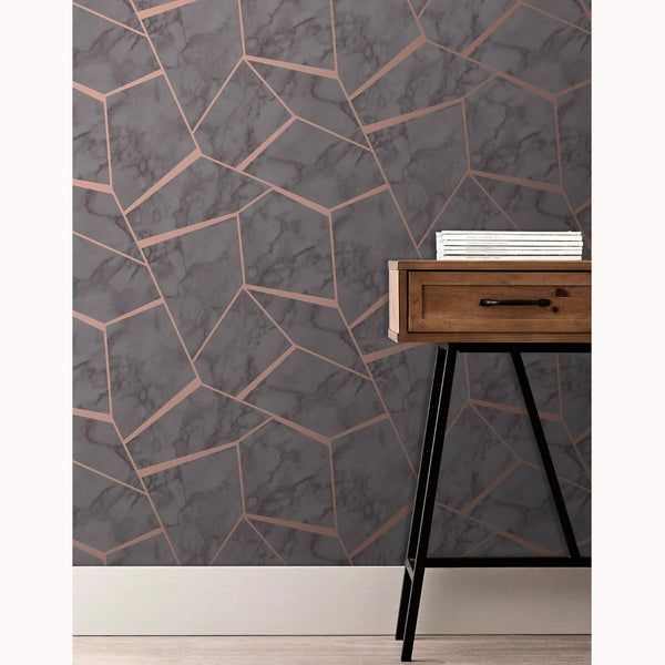 Fractal Marble Heavyweight Brown Wallpaper