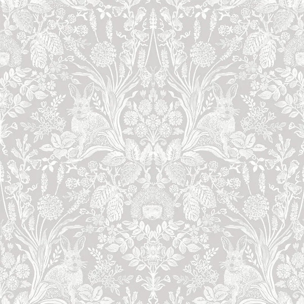 Sample Holden Decor Harlen Botanical Hedgehogs Rabbits Wallpaper