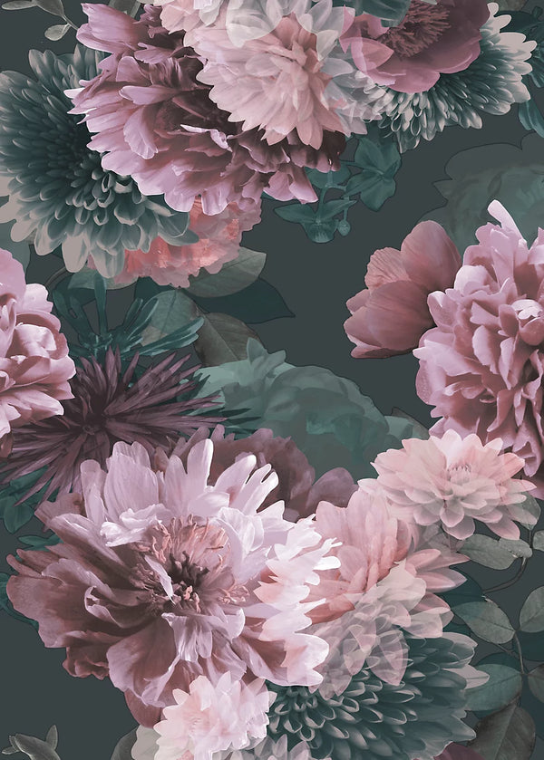 Muriva Issey Green/Blush Floral Wallpaper
