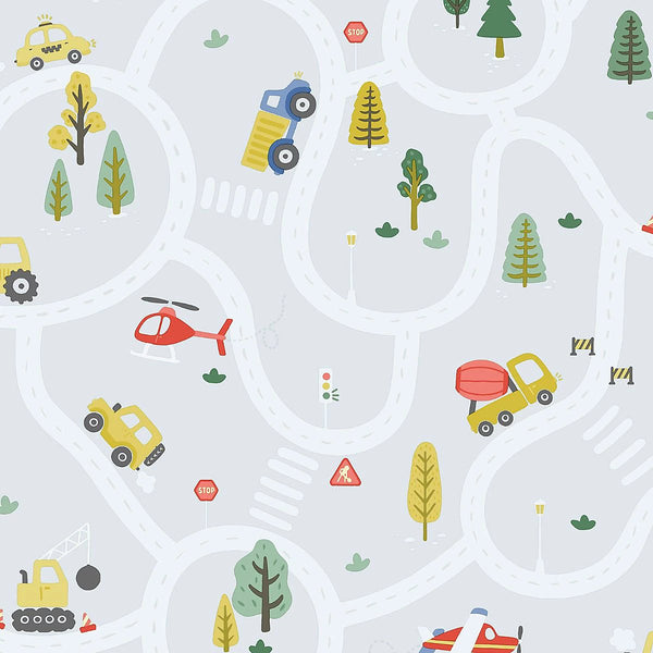 Roundabout Road Toys Kids/Nursery Wallpaper