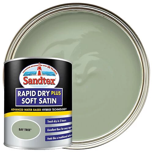 Sandtex Rapid Dry Plus Soft Satin Paint 750ml - Baytree