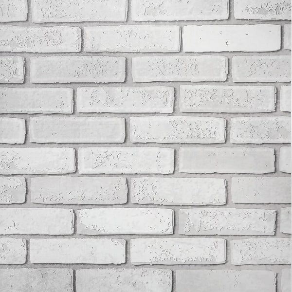 Zed Decor 45cm x 300cm Self Adhesive Vinyl Wallpaper White Brick B1096
