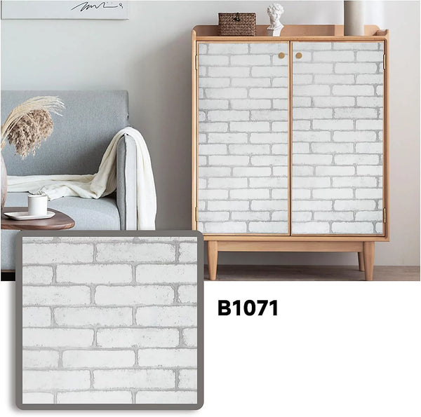 Zed Decor Self Adhesive Vinyl Wallpaper White Brick B1071